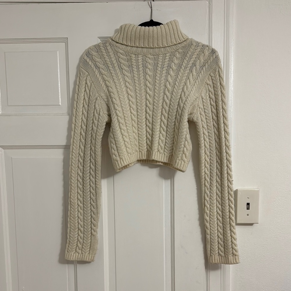 Cozy Cream Cable Knit Turtleneck Sweater